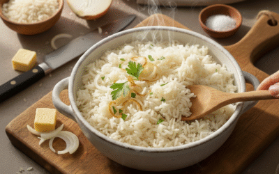 El Arroz Blanco Perfecto: El secreto de la cebolla y la mantequilla para que quede suelto